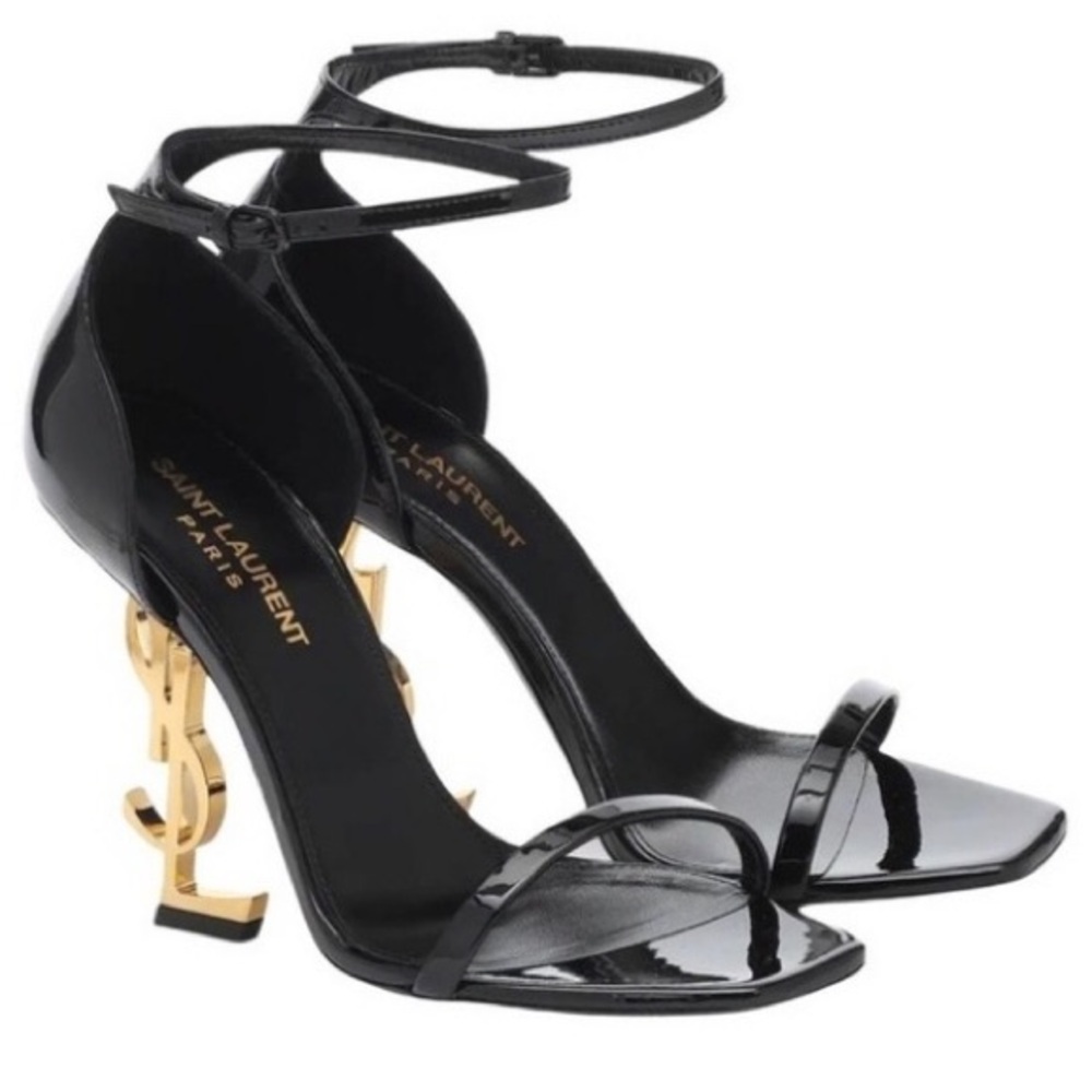 Authentic YSL Black Ankle Strap Heels – Size 38
